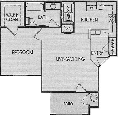A - One Bedroom / One Bath - 690 Sq. Ft.*
